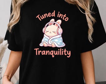 Kaninchen eingestellt in Ruhe Shirt, süßes Kawaii Hase T-Shirt, gemütliches introvertiertes ästhetisches Shirt, Chill Vibes Selbstpflege Geschenk, entspannendes Tier T-Shirt