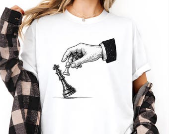 Pawn Knocks Down King Shirt, No Kings In America Shirt, Chess Protest Symbolism Gift, Rejecting Kings Shirt, Anti Authority Graphic Tee