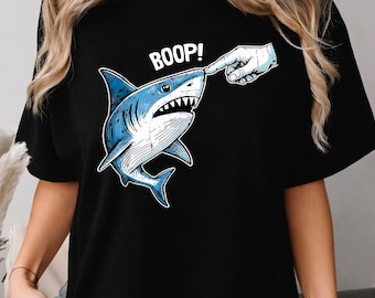 Lustiges Boop Haifisch-Meme-T-Shirt, niedliches Nasen-Touch-Humor-T-Stück, Haifisch-Liebhaber-Geschenk, Ozeantier-Humor-Shirt, Boop das Snoot Grafik Unisex-T-Stück