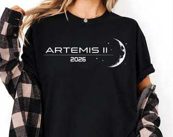 Artemis II 2026 Raketenstart-Shirt, Zukünftige Mond-Mission T-Shirt, Weltraumforschung Shirt, Astronomie Geschenk, Lunar Mission Programm T-Shirt