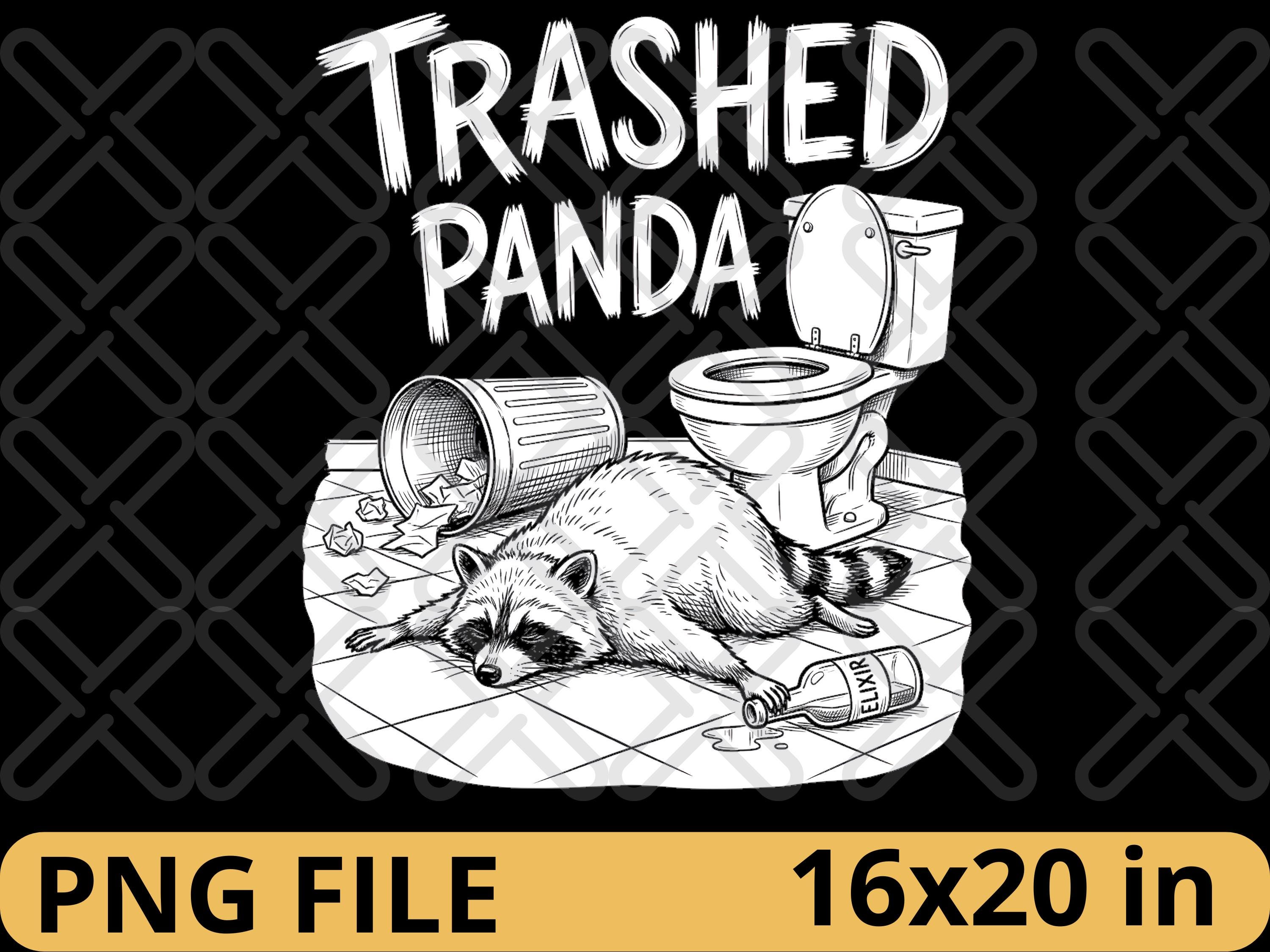 Trashed Panda Trashed Panda PNG | Funny Trash Panda Raccoon Clipart | Drunk Raccoon ...