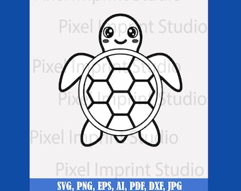 Sea Turtle SVG PNG | Ocean Animal Design | Cricut Silhouette Cut File
