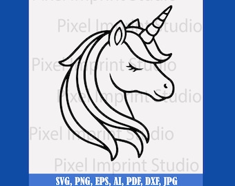 Cute Unicorn SVG PNG | Unicorn Digital Design | Cricut Silhouette Craft File