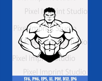 Heroic Hulk SVG PNG | Bold High Contrast Cut File | Superhero T-Shirt Cricut Design