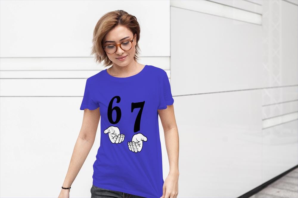 Six Seven 6 7 Hands Meme SVG PNG | Funny Social Media Humor | Viral ...