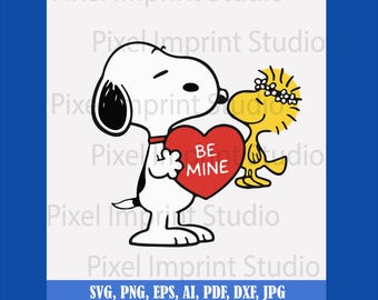 Snoopy Valentine PNG SVG / Diseño de calcomanías de Snoopy / Lindo Snoopy PNG SVG (Descarga digital)