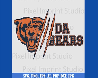 Da Bear SVG PNG | Retro Chicago Football Game Day Design | Urban Bear Art | Vintage Mascot SVG | Digital Download