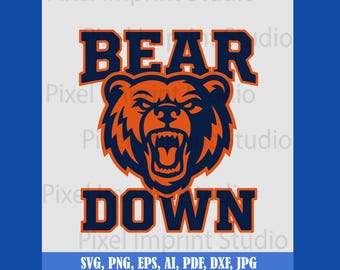 Bears Football SVG PNG, Vintage Chicago Football PNG svg, Retro Chicago Game Day svg, Bears Png
