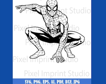 Spiderman SVG PNG, Spiderman Silhouette Clipart, Superhero Cut Files for Cricut, Digital Download