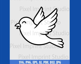 Dove SVG PNG | Minimalist Bird Design | Cricut Silhouette Craft File