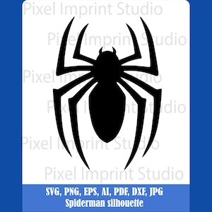 スパイダーマンシンボルSVG PNG：Cricut Silhouette対応のカット可能な