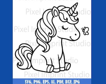 Unicorn With Butterfly SVG PNG | Cut-Ready Digital Design for Cricut & Silhouette
