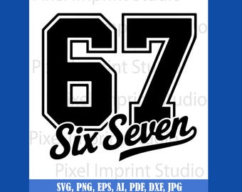 Six Seven Meme Varsity Design, Gen Z Sublimation (Digital Download)