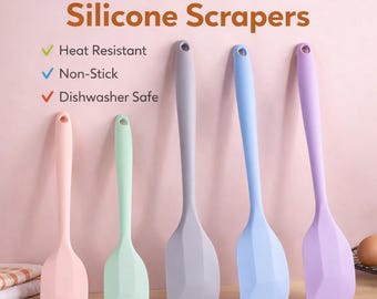 Silicone Kitchen Spatula Heat Resistant Non Stick Baking Spatula for Cooking Mixing and Scraping