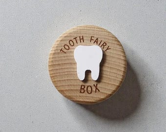 Baby Tooth Box for Children – Wooden Tooth Box | Tooth Fairy Gift | Storage for Fallen Baby Teeth | Baby Keepsake