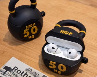 Kettlebell Airpod Case, Fitness Theme Earphone Case, For Airpod Pro 2 3, Airpod 4 case