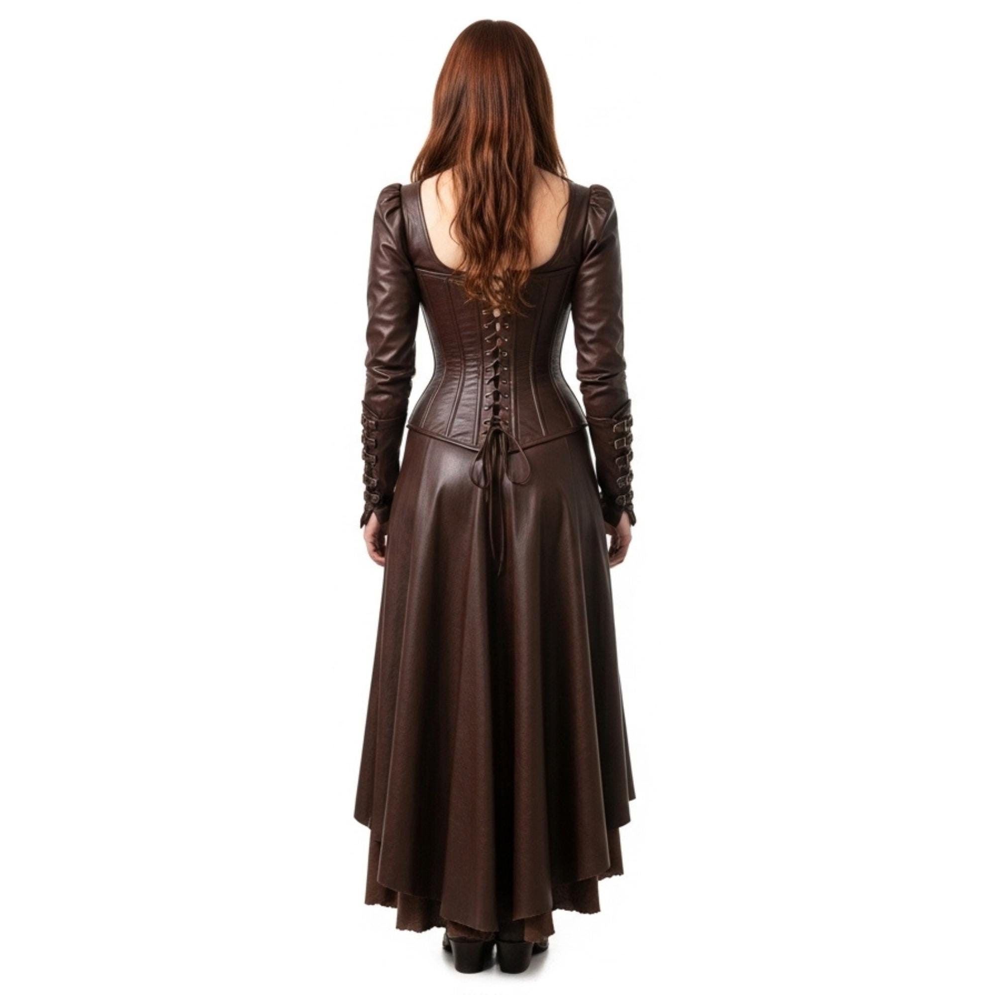 medieval huntress corset dress Handcrafted Leather Corset & Skirt - Medieval Huntress Cosplay Costume - Renaissance Fantasy Outfit - Gothic Festival Wear