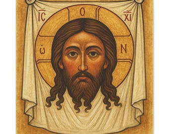 Christ Not Made by Hands Icon | Holy Mandylion Orthodox Digital Download | Byzantine Icon Printable | Christian Wall Art | Instant Download