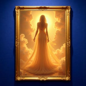 Goddess Wall Art Poster Matte Print With Radiant Golden Light