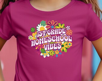 Homeschool Shirt for Kids | 1st Day of Homeschool Kid Shirt | Back to School Shirt | Kids Retro Shirt - 1st Grade Homeschool Vibes