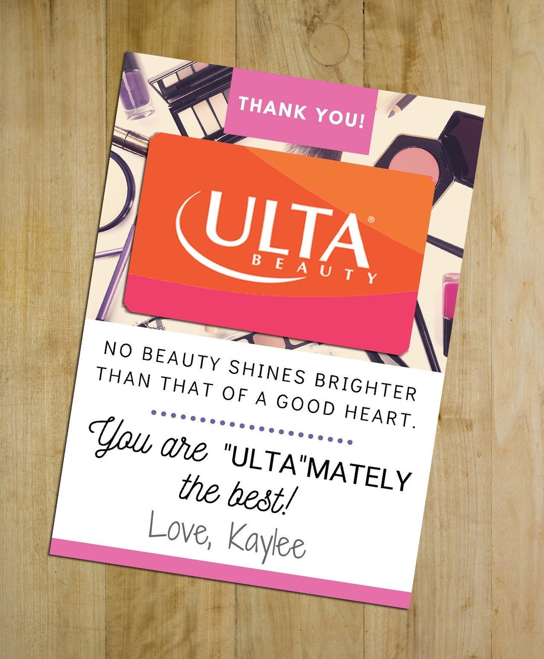 Teacher Appreciation Gift Printable Ulta Gift Card Holder Etsy