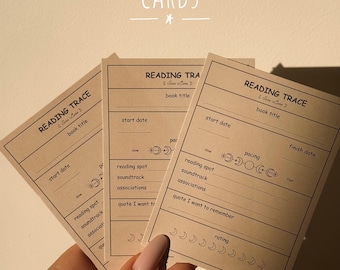 Reading Trace Cards | Mindful Reading Log | Book Journal