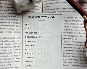Book Reflection Cards: Reading Journal Review Log, Bookish Gifts for Readers