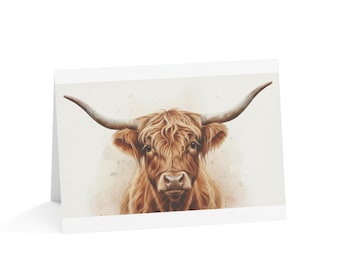 Highland Cow Greeting Cards | Blank Inside