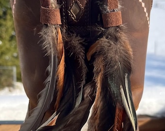 Collar de plumas de pollo auténticas