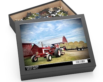 Case Farm Tractor with Hay Bales Puzzle