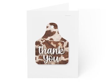 Cow Tag 4-H Show Thank You Card | Blank Inside, Folded Note