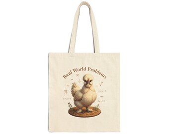 Real World Chicken Math Problems | Cotton Canvas Tote Bag