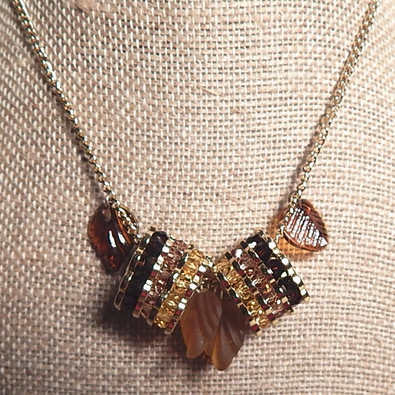 Harvest Rounds and Leaves Necklace
