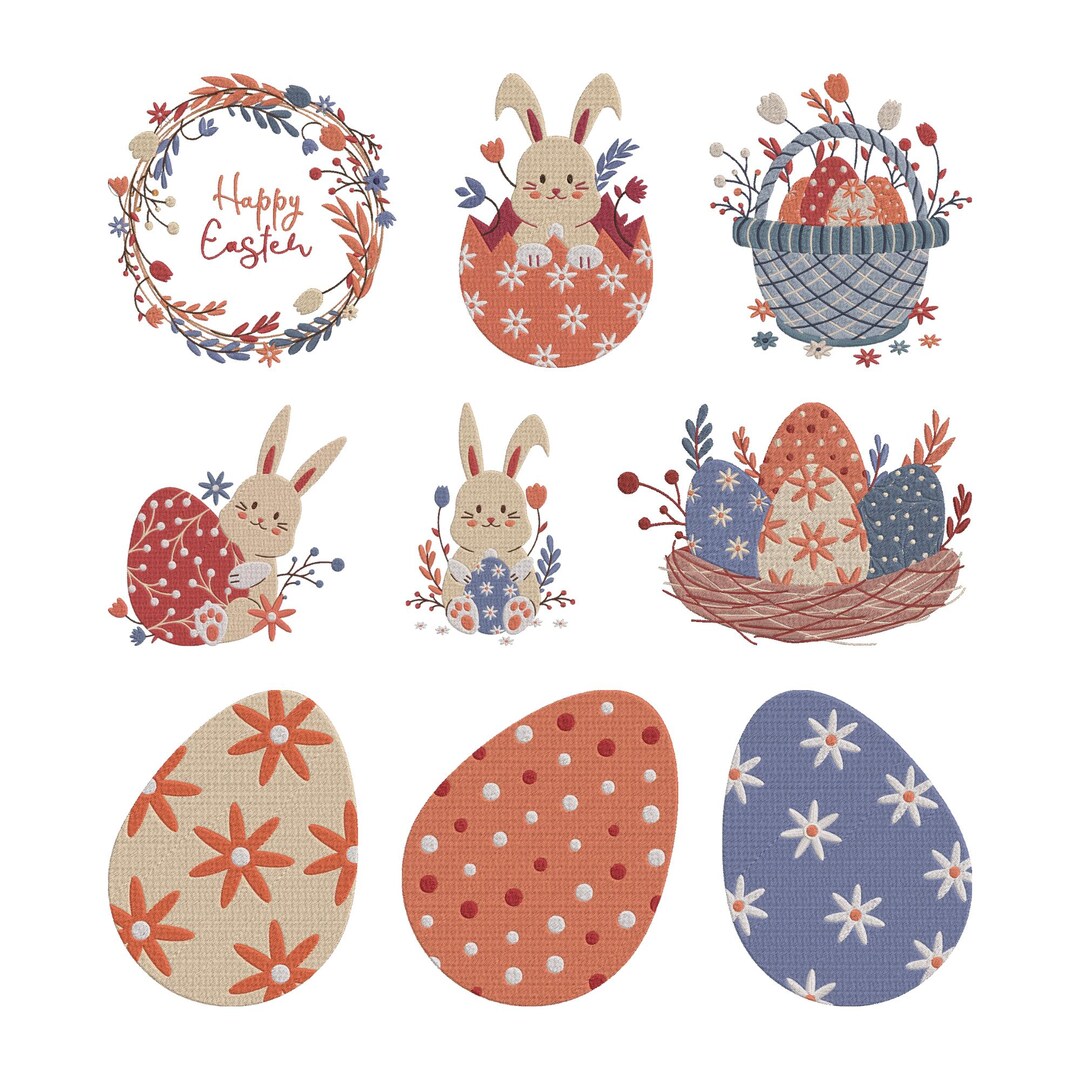 Easter Bunny Embroidery Design, Spring Bunny Embroidery File, Easter ...