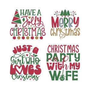 Christmas Embroidery Design, Christmas Machine Embroidery File, 4 Design, 5 Size, Instant Download