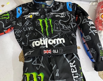 Kart Racing Suit, Black Nylon Sublimation Custom, Made To Order Apparel