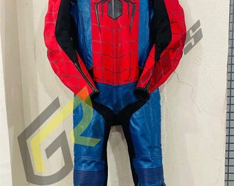 Spiderman Red & Blue Motorrad-Rennanzug mit integrierter Körperpanzerung