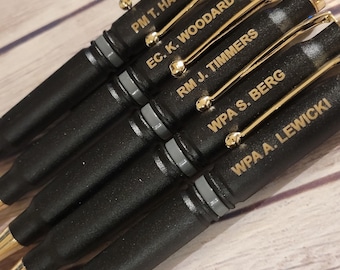 Thin Gray /Silver Line bullet pen personalized Corrections officer gift TBL