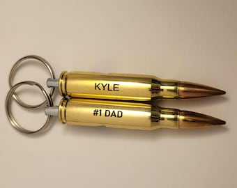 2 - 308 small caliber Bullet Bottle Opener Engraved Key chains groomsmen Fathers Day gift for men