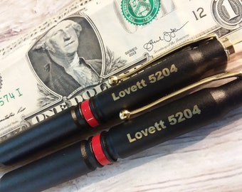 Thin Red Line bullet pen Firefighter personalized gift tbl