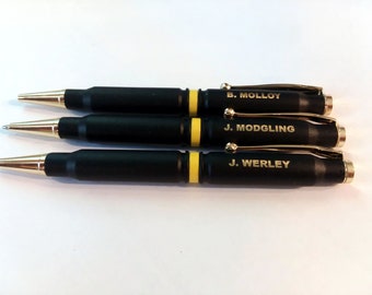 Thin Gold / Yellow Line bullet pen | 911 Emergency Dispatcher | Mothers Day Gift  | Telecommunications week | Christmas Stocking stuffer tbl