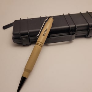 Desert Tan Marines USMC 308 Cal bullet pen  Valentines gift for men | Fathers Day gift for men | Military | free shipping mlt