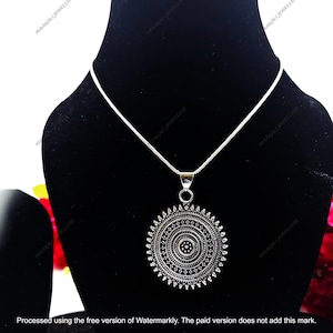 Mandala Necklace, Unisex Diwali Jewellery, Cord or Chain BexCreationsWantage