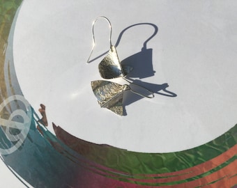 Sterling silver forged earrings