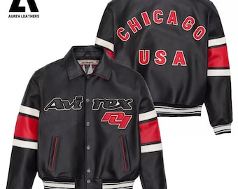 Handmade Avirex Leather Bomber Jacket – Chicago Icon, Retro Flight Jacket