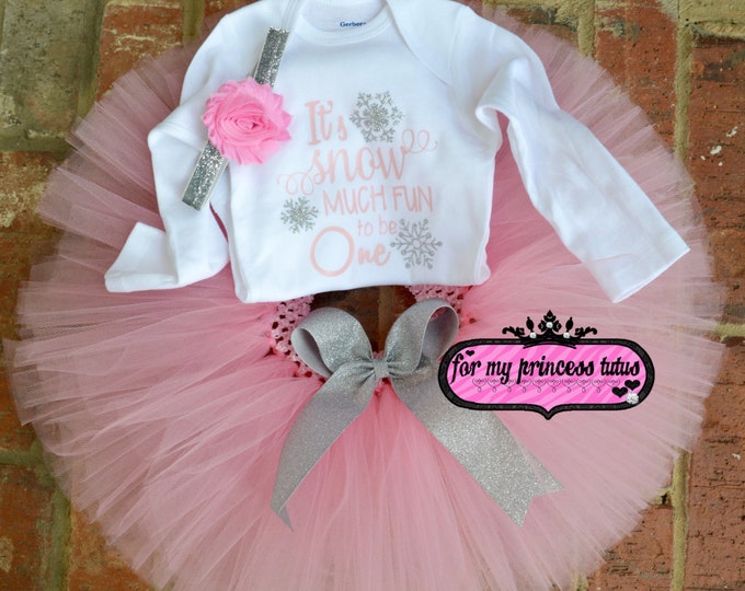 First Birthday Winter Outfit Snow Much Fun Outfit Baby Girl Etsy
