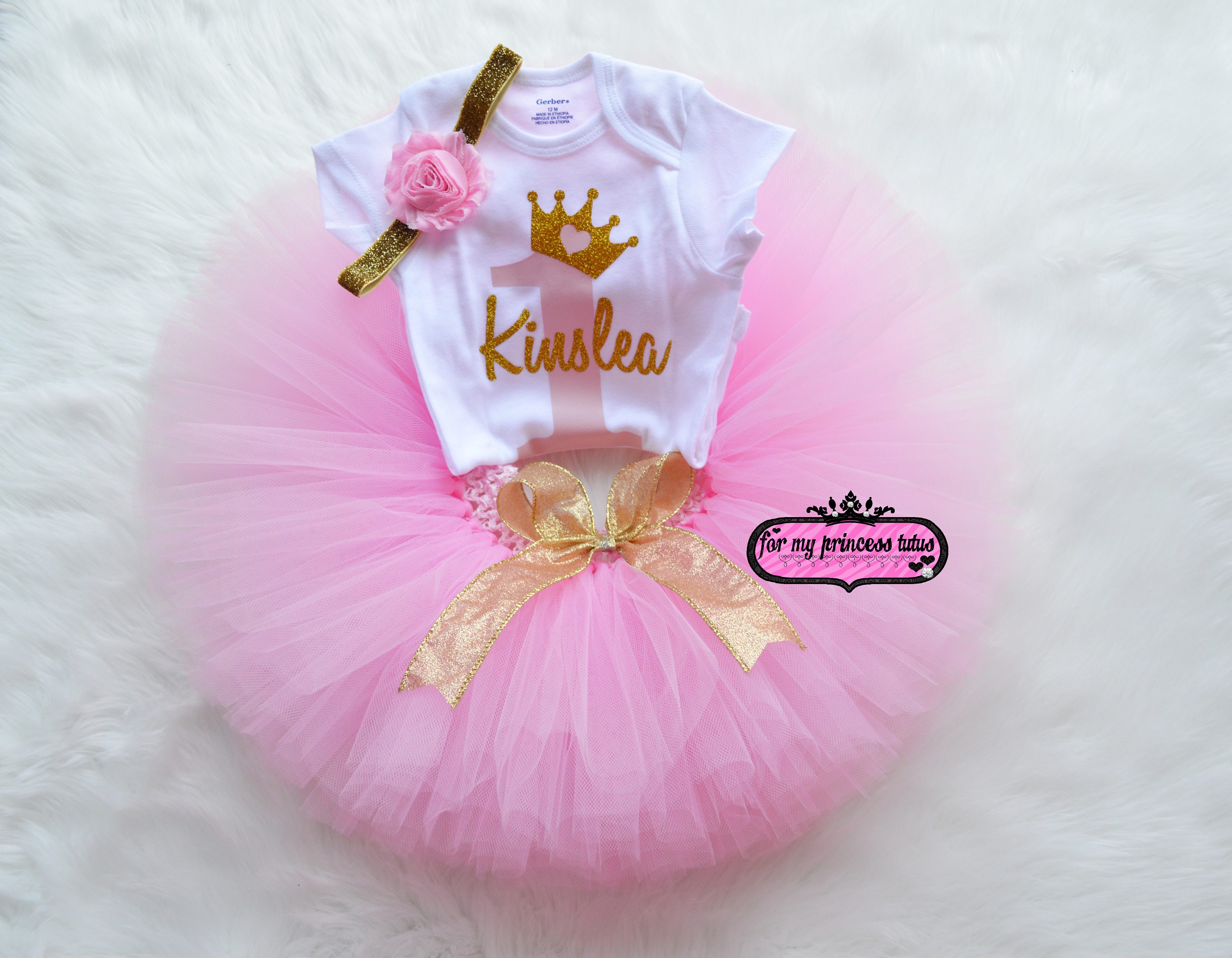 pink and gold birthday outfit