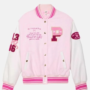 ピンク ラブシャック ファンシー ヴィクトリアズ・シークレット 復刻版 ボーイフレンド バーシティジャケット 限定版 ロマンティック ストリートウェア