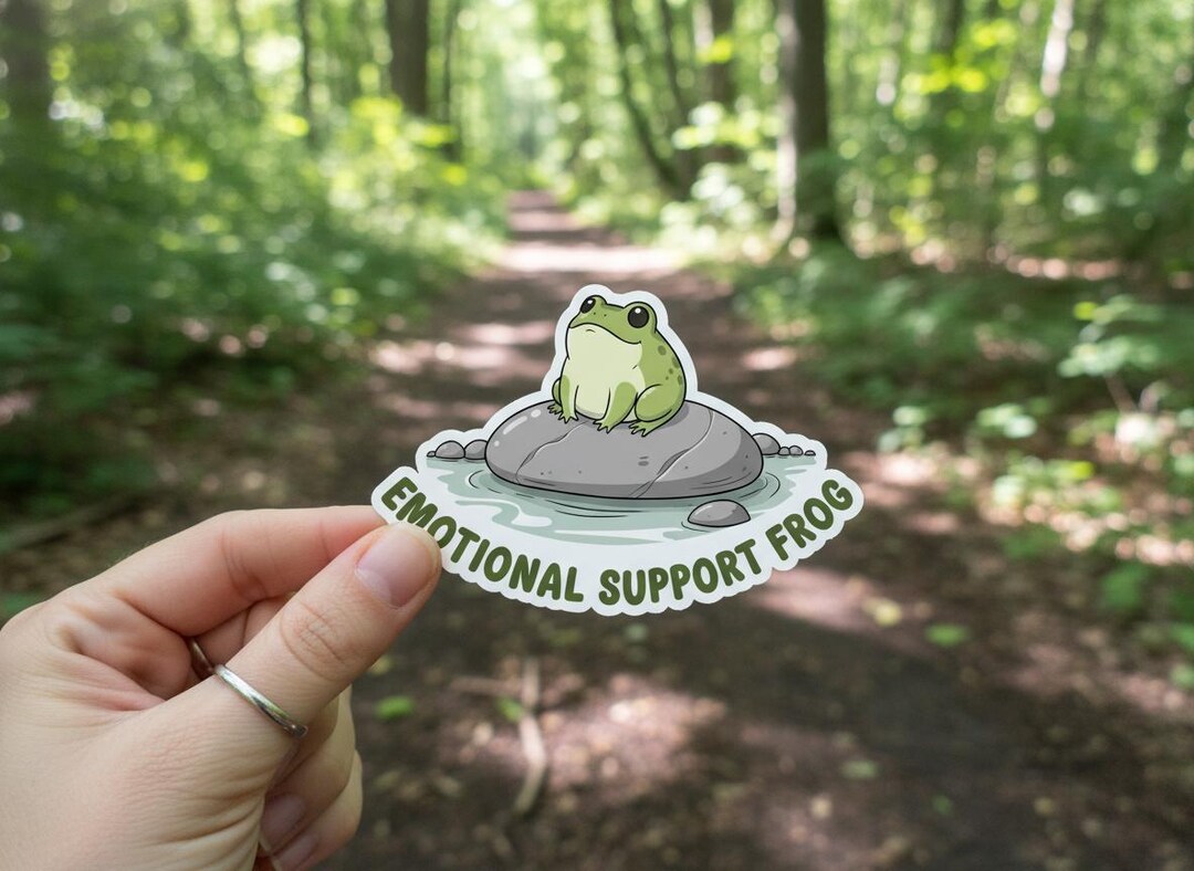 Emotional Support Frog Sticker - Glossy Vinyl Decal - Etsy