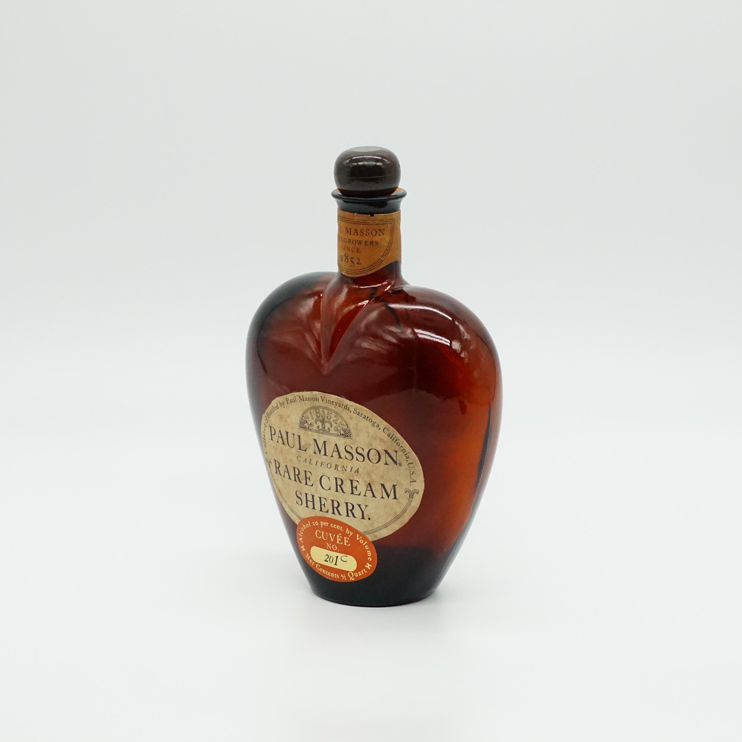 Vintage Paul Masson Rare Cream Sherry Bottle Cuvee 201C Decanter 